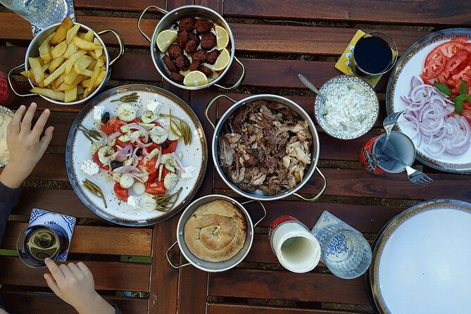 Athens Greek Cooking Class Pita Gyros from Scratch with a Local - The opening plates: spicy feta and tzatziki
