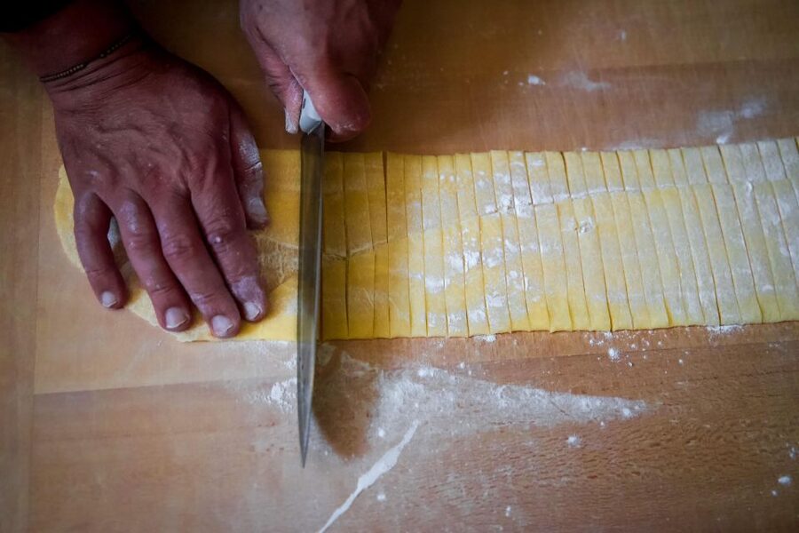 Bologna: Pasta Tagliatelle al Ragu Cooking Class with Wine - Starting with dough, rolling, and shaping
