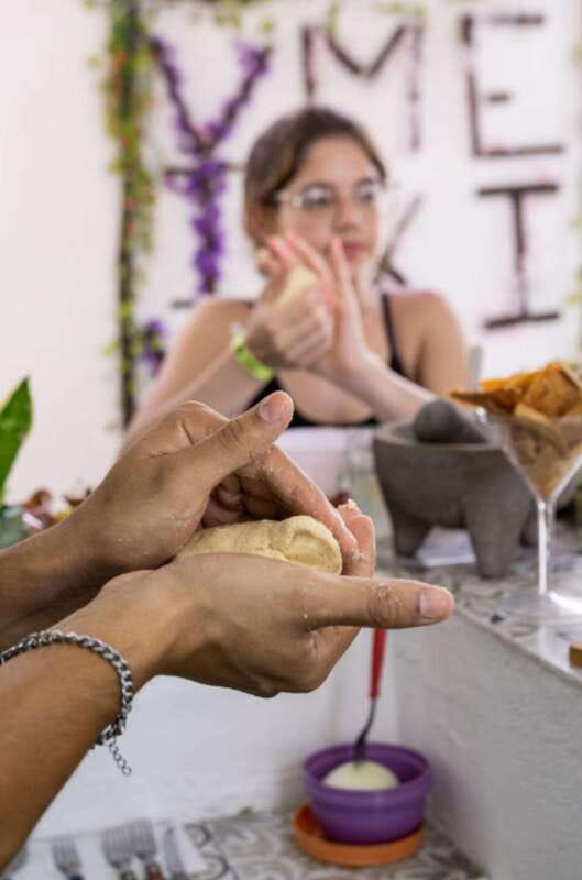 Cancun: Handmade Traditional Mexican Tortilla Making Class - Shaping, cooking, and eating four tacos