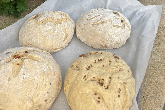 Chania Sourdough Bread Class - Olive Oil Tasting - The olive grove adds context to the meal