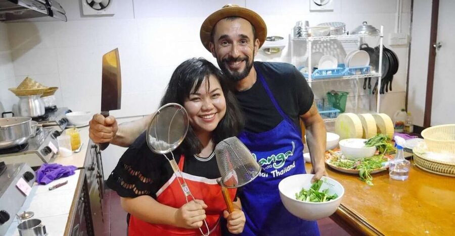 Chiang Mai: Evening Cooking Class and Local Market Visit - Cooking four dishes in an air-conditioned kitchen