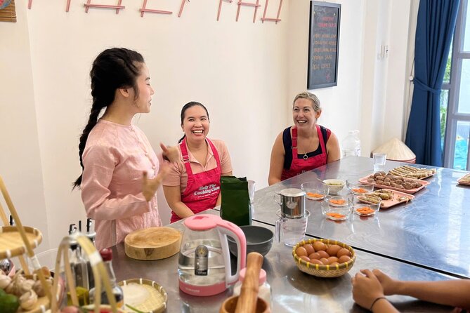 Cook 4 Local Vietnamese Dishes In Pink-themed Class & Market Tour - Inside the pink-themed cooking studio