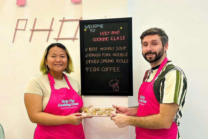 Cook 4 Local Vietnamese Dishes In Pink-themed Class & Market Tour - A friendly class for families, couples, and solo visitors
