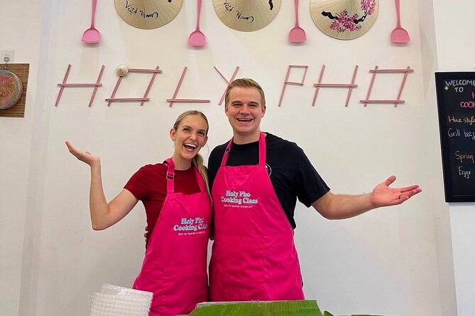 Cook 4 Local Vietnamese Dishes In Pink-themed Class & Market Tour - Four dishes, including pho
