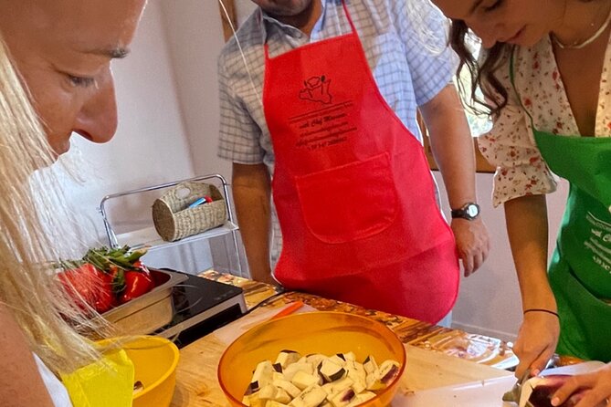COOKING CLASS in Taormina at Chef Massimo HOUSE!! - Making Sicilian appetizers from market ingredients