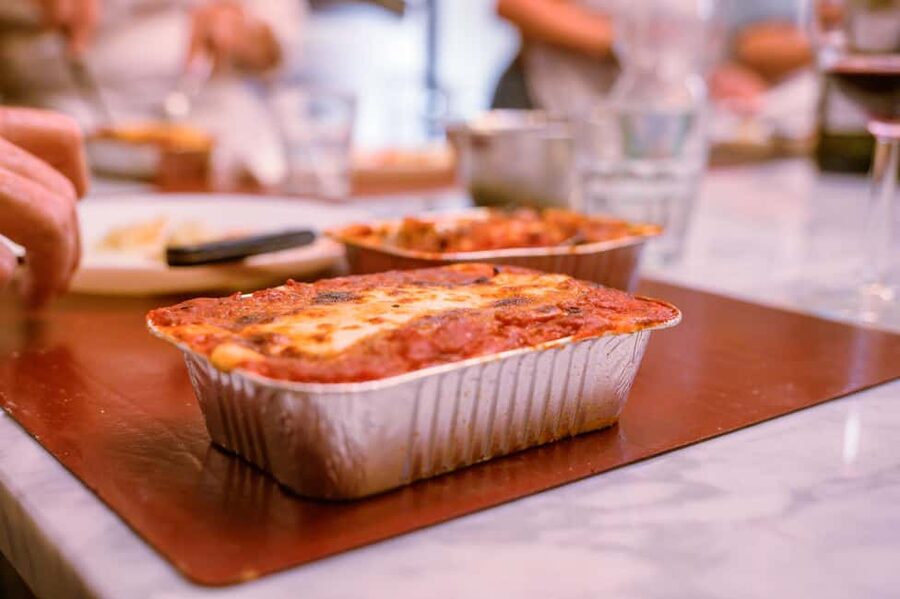 Cooking Class with Carbonara, Pesto Making, Lasagna, Cannoli - Layering lasagne al ragù