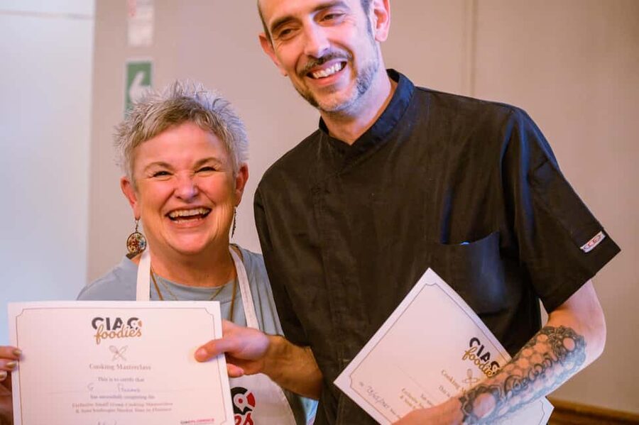 Cooking Class with Carbonara, Pesto Making, Lasagna, Cannoli - Sitting down to eat what you made