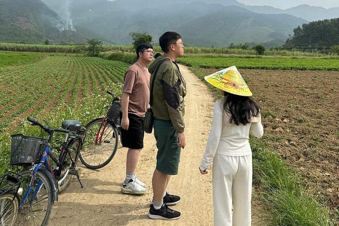 Cooking Cycling and Pure Water Experience in Danang Rural Village - Picking lunch from a local garden