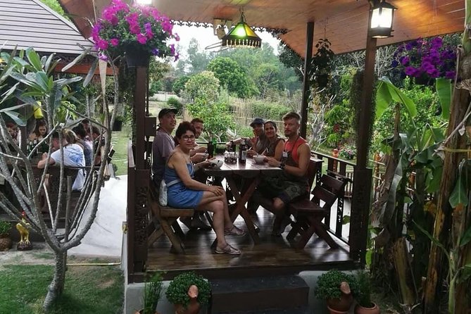 Cooking Evening Class Chiang Mai Visit Organic Garden and Market - Eating your own food in air conditioning or the garden