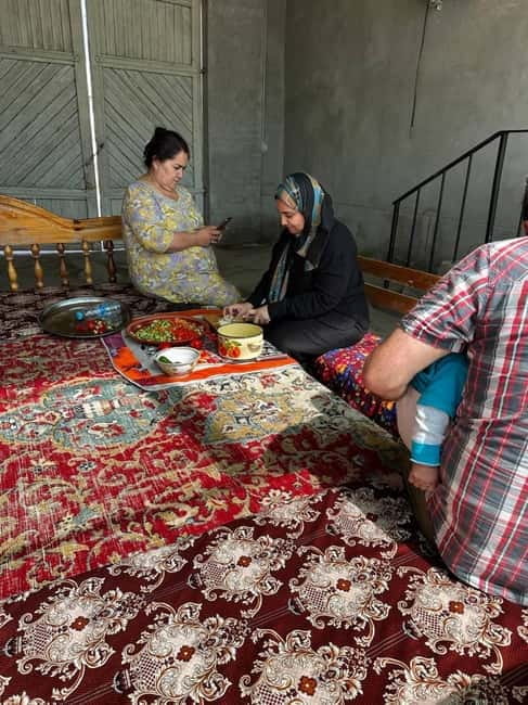 cooking traditional food in Samarkand with local people - Bread in a tandir oven