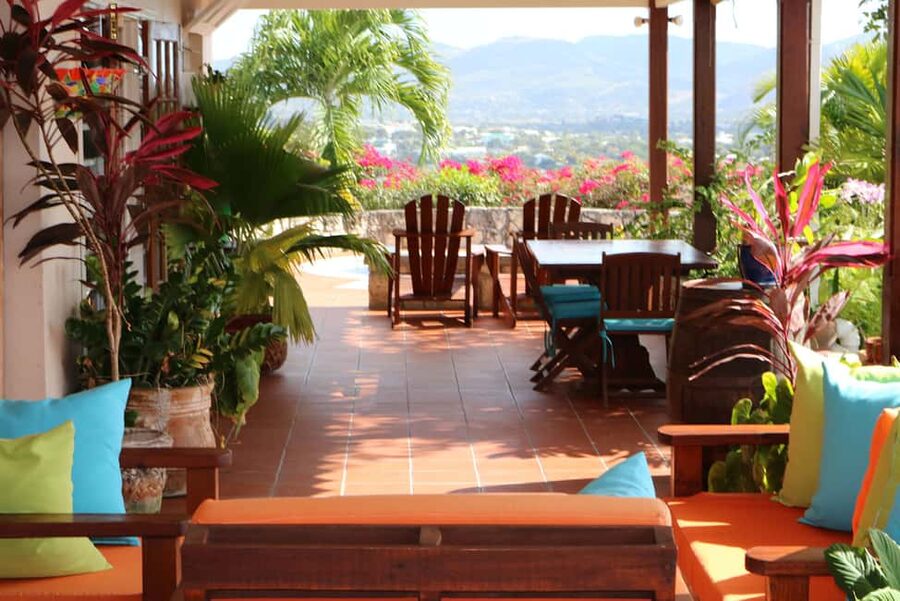 Coordinating Curry Cooking Class - A home kitchen with a view of the Caribbean Sea