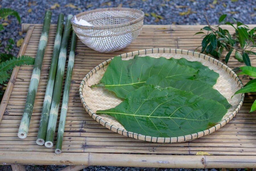 Cultural immersion: Thai cooking, rice farming, eco printing - Making a Pla Tapian fish at the wicker village