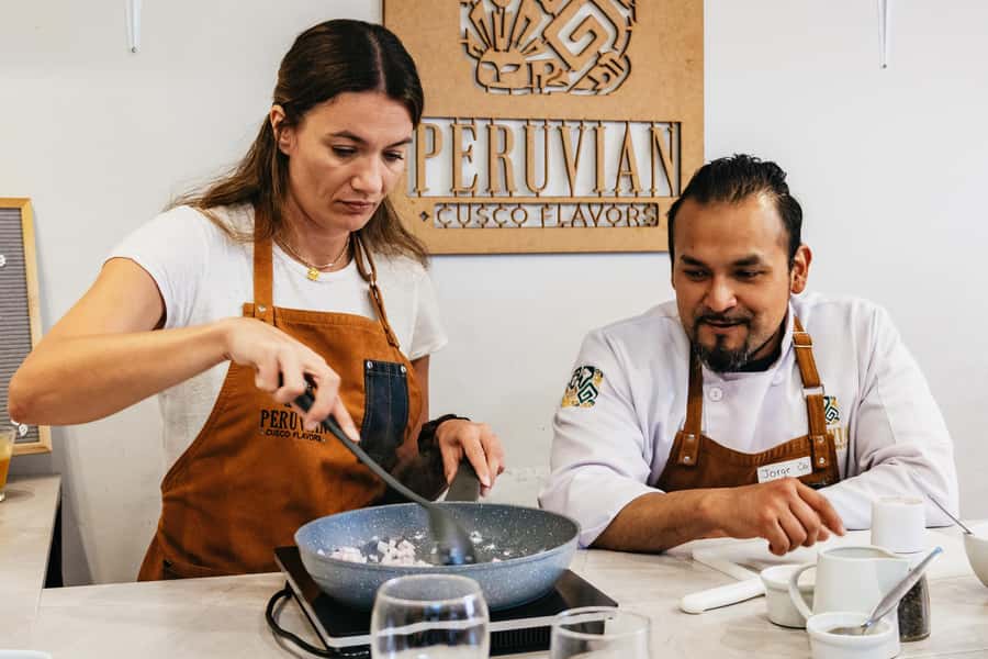 Cusco: Peruvian Cooking Class, Cocktails & Local Market Tour - Finish with picarones and honey