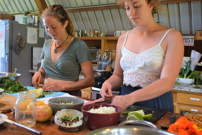Farm to Table Cooking Class at Kulaniapia Falls - Preparing a plant-based meal in the barn kitchen