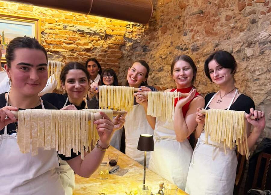 Florence Cooking Class: Ravioli & Pasta & Wine + Gift Apron - Making tiramisu and hearing its story
