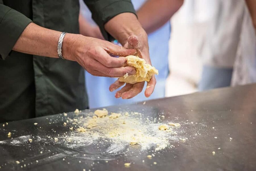 Florence: Handmade Pasta & Dessert Class with Unlimited Wine - Eating your work with Tuscan wine