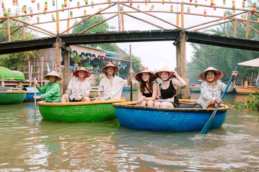 From Hoi An: Market Tour, Basket Boat Ride and Cooking Class - Forty minutes through the water coconut palms