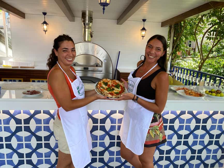 From Sorrento: Pizza-Making Class w/ View of Mount Vesuvius - Learning dough with chef Luca