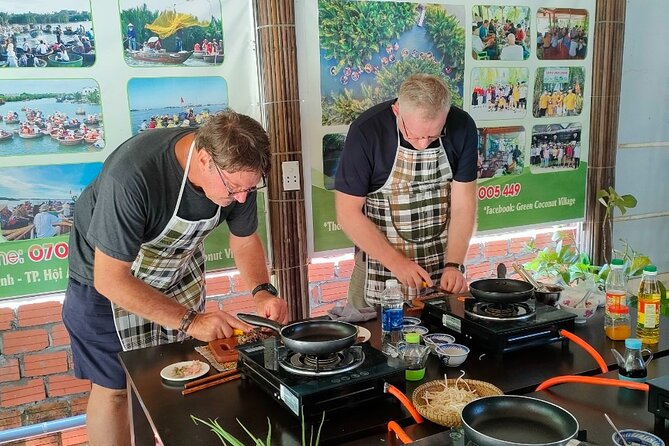 Green Coconut Village Cooking Tour (Local Market,Basket Boat and Cooking) - A cooking class with Vu’s team