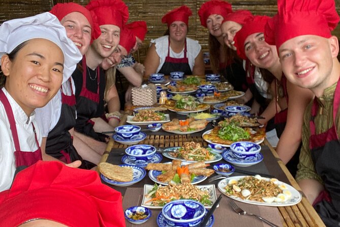 Hoi An Cooking Class(Local market,Basket Boat,Fishing & Cooking) - Riding a round boat through Cam Thanh