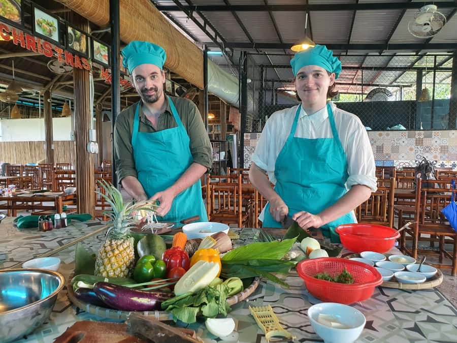 Hoi An Cooking Class With Market and Bamboo Basket Boat Tour - Lunch is part of the lesson
