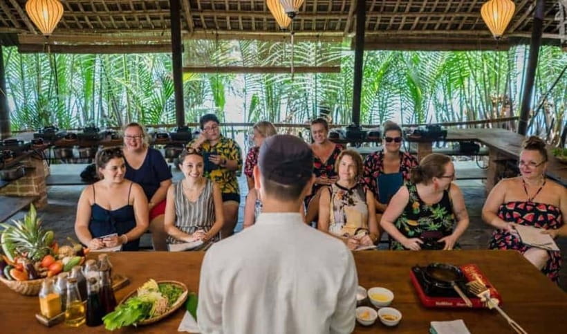 Hoi An: Eco Cooking Class with Market Trip and Basket Boat - Cooking in a local family home