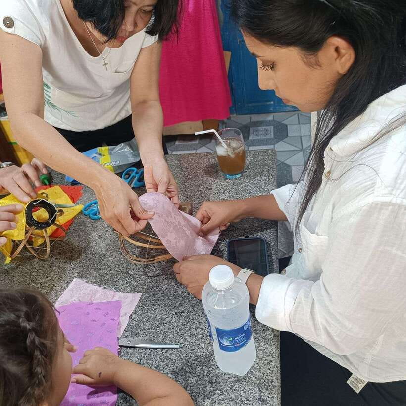 Hoi An :Lantern Making - Cooking Class -Coconut Basket Boat - Making a Hoi An lantern to take home