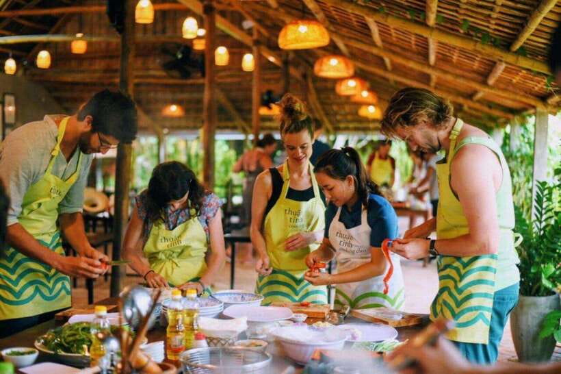 Hoi An : Vietnamese Cooking Class with Phở and Eco Tour - Bay Mau coconut forest by bamboo basket boat