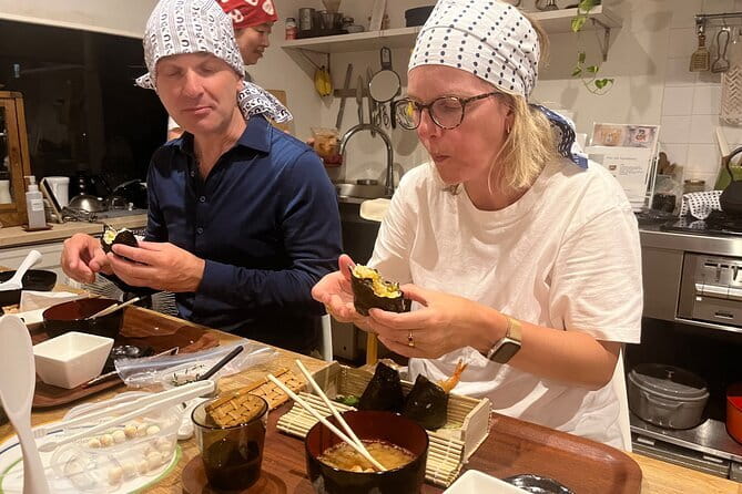 Home Made Onigiri and Matcha Cooking Class in Hiroshima - Shaping two kinds of onigiri