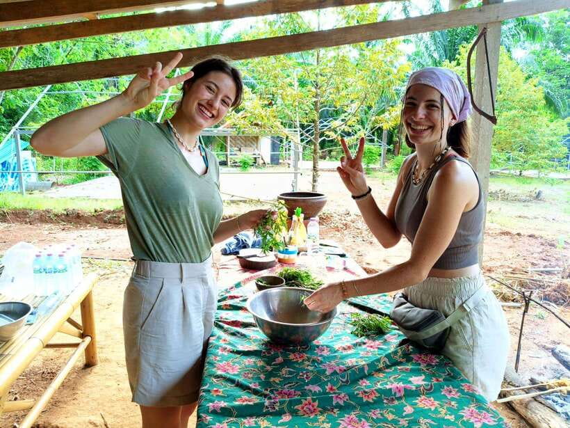 Khao Sok: Private Authentic Jungle Cooking Experience - Picking herbs and vegetables before the lesson