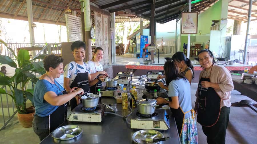 Krabi: Evening Thai Cooking Class at Ya's Cookery - Fresh ingredients before the burners are lit