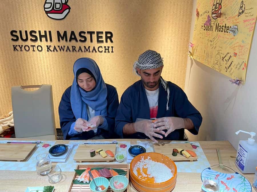 Kyoto: Sushi Making Experience in Kawaramachi - Sitting down to eat what you made