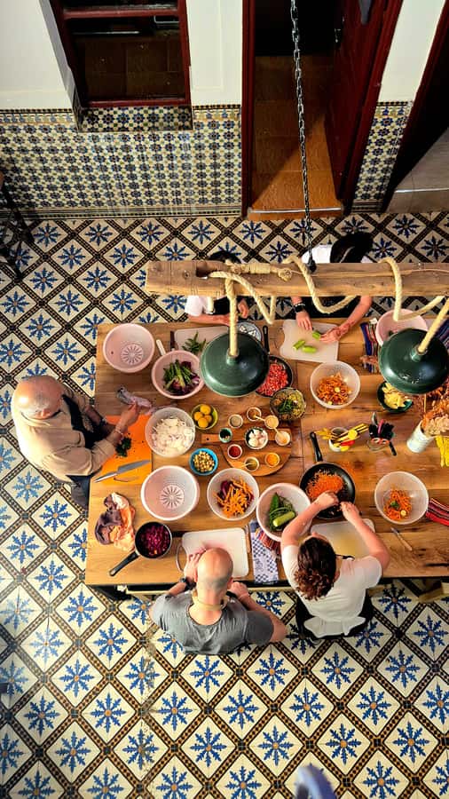 Marrakech: Moroccan Cooking Class with Amazing Local Chef! - A shared table and a few unexpected flavours