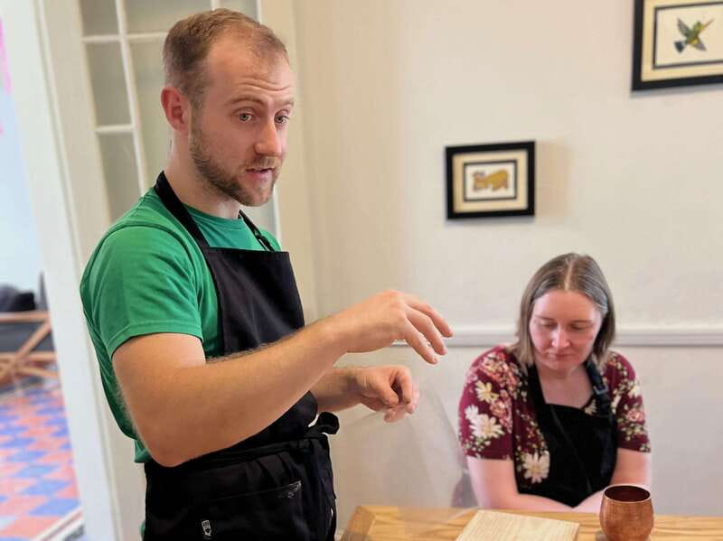 Muchos moles: Multi-variety mole cooking class and feast - Manchamanteles with pineapple and plantain