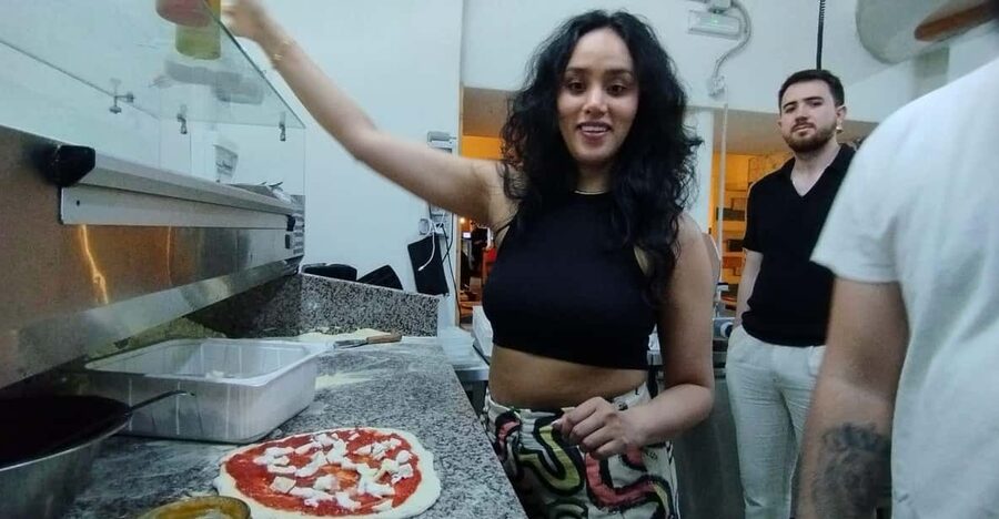 Naples: Pizza Making Class with Neapolitan Chef and drink - Stretching and shaping the Neapolitan base