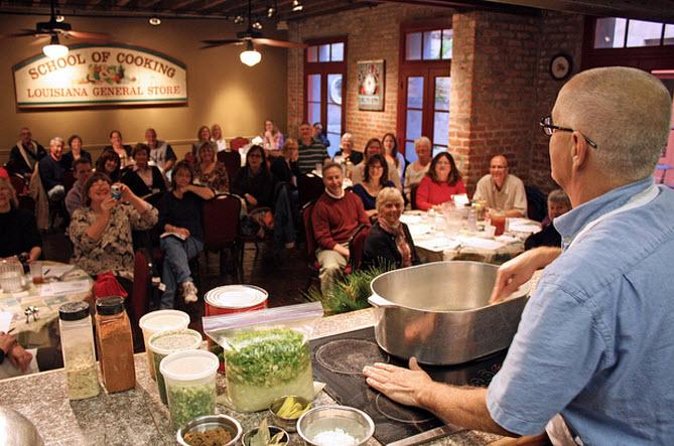 New Orleans Demonstration Cooking Class with Meal - Cooking in a Former Molasses Warehouse