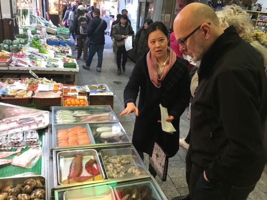 Nishiki Market Food Tour with Cooking Class - The first hour: tasting, questions, and choosing ingredients