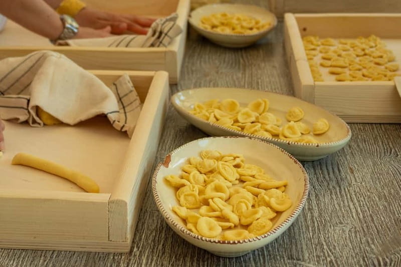 Ostuni: Orecchiette in a masseria - pasta making and tasting - The courtyard, old walls, and rural atmosphere