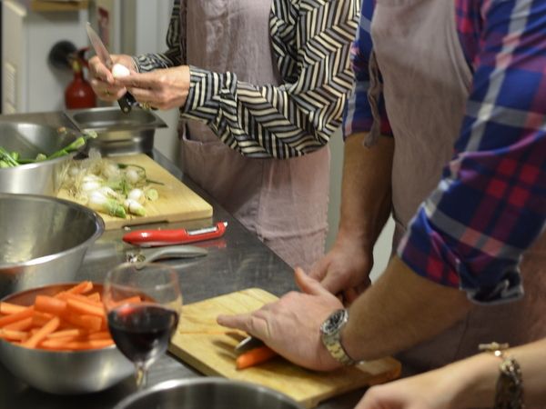 Paris: Full-Day Cooking Class, Market Tour and Lunch - Sitting down to the four-course lunch