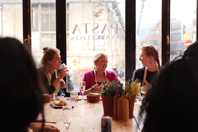 Pasta Making with Unlimited Prosecco in London's West End - Handmade pasta in a four-person kitchen class