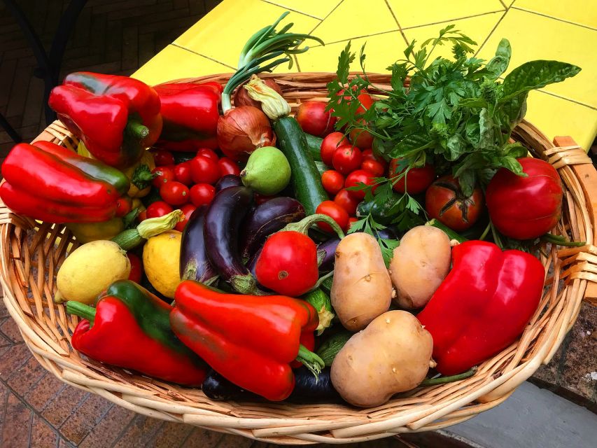 Piano di Sorrento: Cooking Class with Food Tasting and Wine - Picking Sorrento produce for the meal