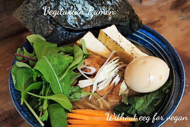Ramen & Dumpling Cooking in Tokyo with Chef/Vegan possible - Building your own ramen bowl