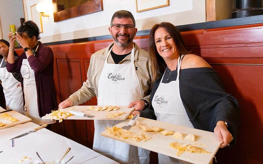 Rome: 3-in-1 Fettuccine, Ravioli, and Tiramisu Cooking Class - Making pasta dough by hand