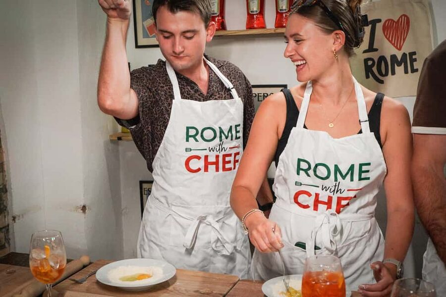 Rome Cooking Class: Make Pasta and 3 Spritz Cocktails - Kneading, cutting, and boiling your own pasta