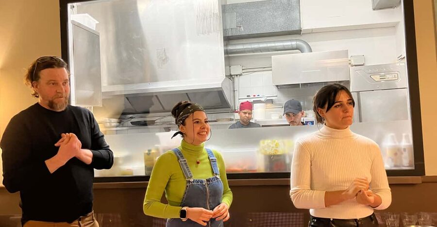 Rome: Fresh Pasta Making and Tiramisu Dessert Master Class - Sitting down to eat your own work
