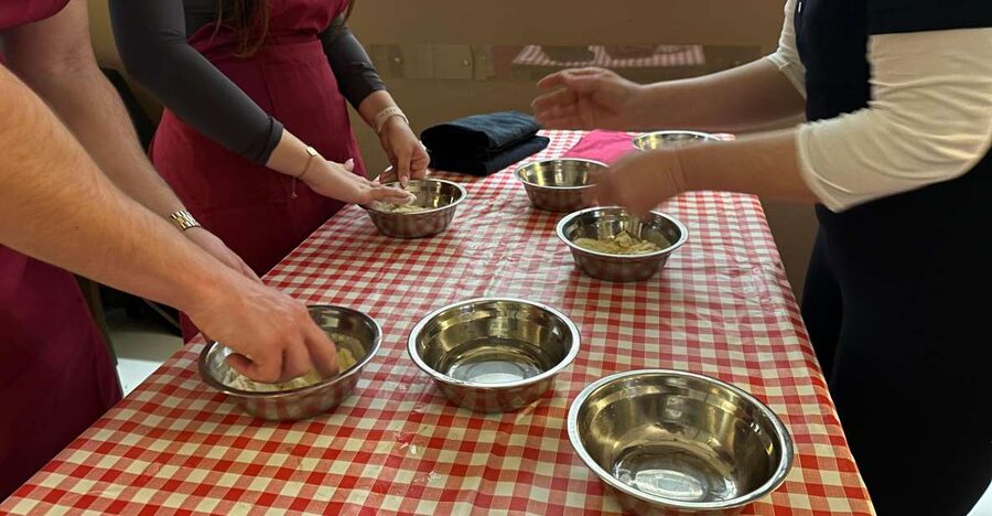 Rome: Homemade Pasta and Tiramisu Cooking Class - Sitting down to eat your own work