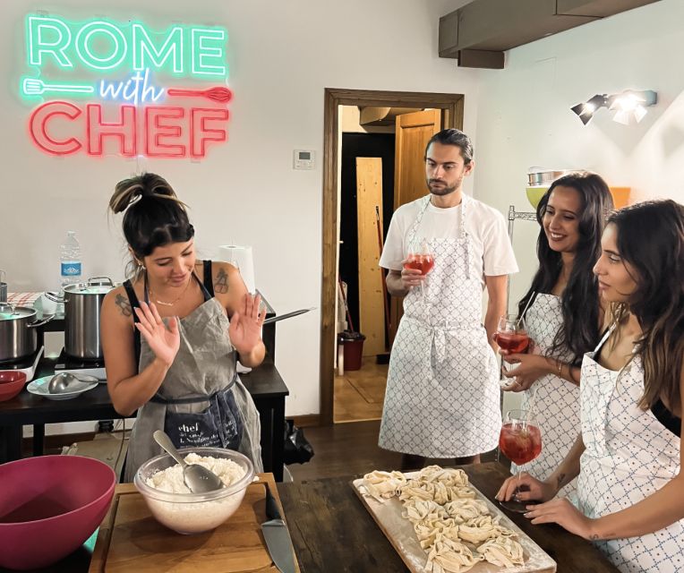 Rome: Pasta-Making Class with Italian Spritzes - Sitting down to eat what you made