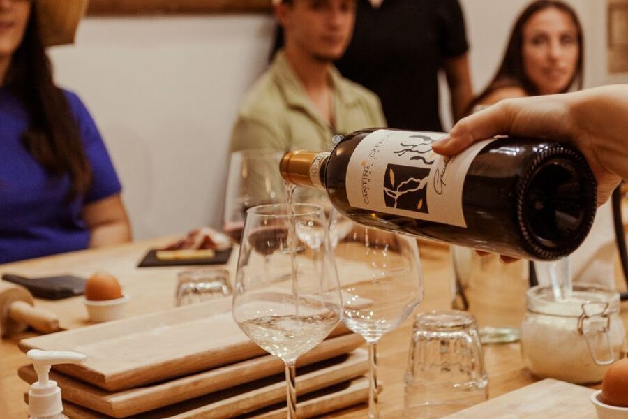 Rome: Pasta Making with Wine Tasting and Dinner in Frascati - Eating the pasta you made