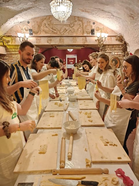 Rome: Pasta & Tiramisu Cooking Class near the Spanish Steps - Making fettuccine from egg and flour