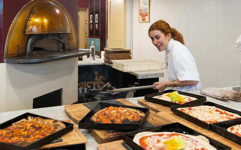 Rome: Pizza and Tiramisù Cooking Class with Glass of Wine - Making pizza dough from flour and water
